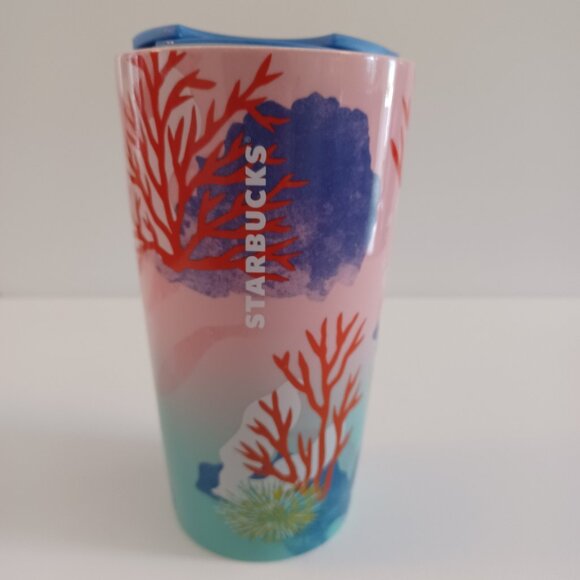 Starbucks Ceramic Tumbler 12 oz Coral Reef 2021 - Picture 1 of 6